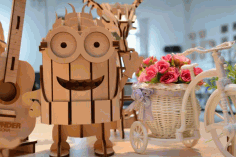 Laser Cut Minion Pencil Holder Craft For Kids Free Vector File