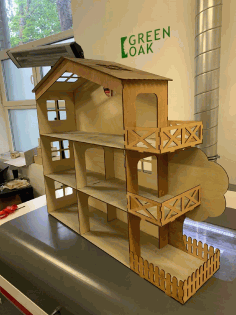 Laser Cut Modern Dollhouse Free Vector File