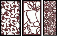 Laser Cut Modern Privacy Partition Panels Jali Room Divider Patterns Set Free DXF File