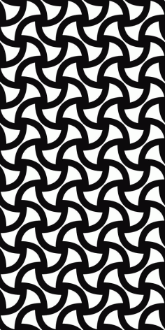Laser Cut Monochrome Seamless Curved Shape Pattern Free DXF File