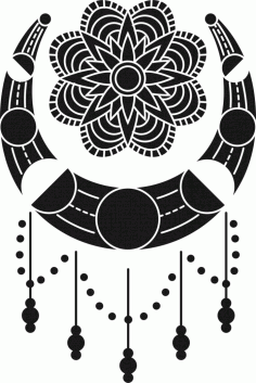 Laser Cut Moon Mandala Celestial Object Free Vector File