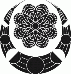 Laser Cut Moon Mandala Object Free Vector File