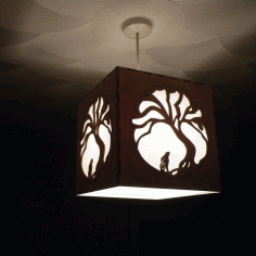 Laser Cut Moon Rabbit Ceiling Lamp Free DXF File