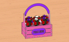 Laser Cut Mothers Day Gift Flower Basket Free DXF File