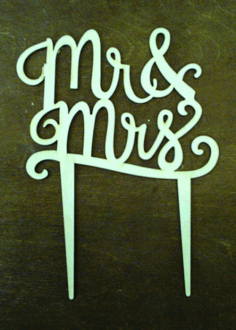 Laser Cut Mr And Mrs Cake Topper Free Vector File