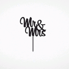 Laser Cut Mr Mrs Cake Topper Free Vector File, Free Vectors File