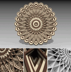 Laser Cut Multilayer 3d Mandala Ornament Free DXF File