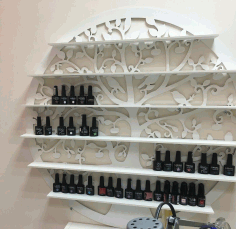 Laser Cut Nail Polish Wall Rack Shelf Holder Nail Varnish Storage Organizer Free Vector File