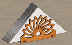 Laser Cut Napkin Holder Flower Design For Table Free DXF File