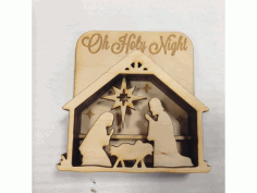 Laser Cut Nativity Shadow Box Free DXF File