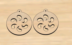 Laser Cut Natural Wood Dangle Earrings Free Vector File