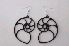 Laser Cut Nautilus Drop Earrings Free DXF File