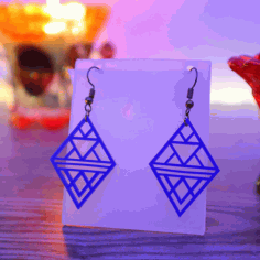 Laser Cut New Acrylic Geometric Earrings Free DXF File