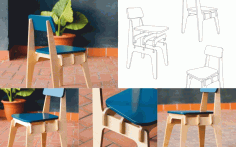 Laser Cut New Year Decor Furniture Chair Free Vector File