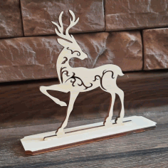 Laser Cut New Year Figurine Deer Free Vector File