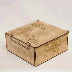 Laser Cut New Year Gift Box Free Vector File
