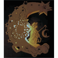 Laser Cut Night Light Moon Lamp Template Free Vector File