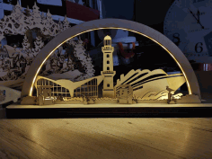 Laser Cut Night Light Pier Free Vector File