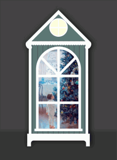 Laser Cut Night Light Under A Garland Free Vector File