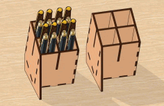 Laser Cut Office Desk Organizer Pen Stand Free DXF File