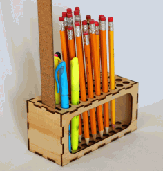 Laser Cut Office Desk Pen Ruler Pencil Holder 3mm Free DXF File