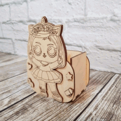 Laser Cut Organizer Pen Holder For Kid Free Vector File