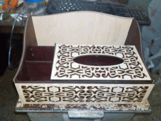Laser Cut Organizer With Tissue Box Free Vector File