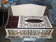 Laser Cut Organizer With Tissue Box Free DXF File