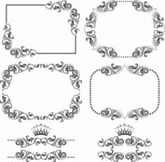 Laser Cut Ornament Border Set Free Vector File