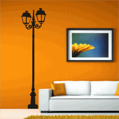 Laser Cut Ornate Lamp Post Free Vector File