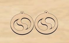 Laser Cut Oval Wooden Fashion Earrings Free DXF File