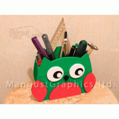 Laser Cut Owl Organizer Pen Holder Free Vector File