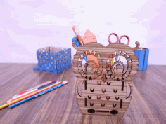 Laser Cut Owl Pencil Holder 3mm Free Vector File