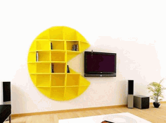 Laser Cut Pacman Shelf Free Vector File, Free Vectors File