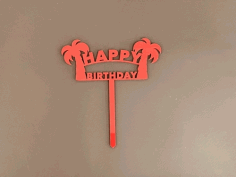 Laser Cut Palm Tree Cake Topper Free Vector File