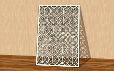 Laser Cut Panel Abstract Geometric Pattern Circular Grid Ornament Free Vector File