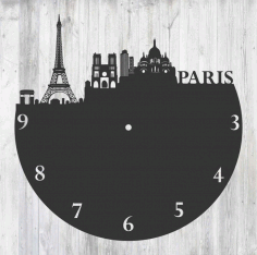 Laser Cut Paris Clock Free Vector File