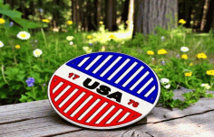 Laser Cut Patriotic 4th Of July Door Sign Glowforge Free DXF File