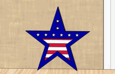 Laser Cut Patriotic Star Badge Free DXF File