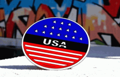 Laser Cut Patriotic Welcome Sign Door Hanger American Flag Free DXF File