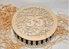 Laser Cut Pattern Covered Box Round Free Vector File
