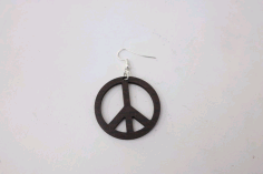 Laser Cut Peace Sign Earrings Free DXF File