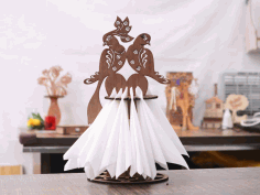 Laser Cut Peacock Napkin Holder 3mm Free Vector File