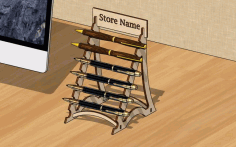 Laser Cut Pen Display Holder Pencil Stand For Shop 3mm Free Vector File