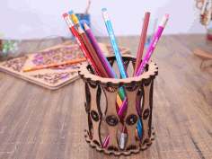 Laser Cut Pen Holder 3mm Free Vector File