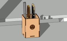 Laser Cut Pen Holder Design Emoji Sign Free Vector File