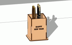 Laser Cut Pen Holder New Year Gift Free Vector File