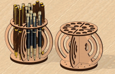 Laser Cut Pen Holder Office Desk Organizer Free Vector File