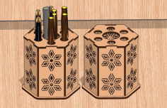 Laser Cut Pen Holder Pencil Stand Free Vector File