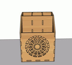 Laser Cut Pen Holder Storage Organizer 3mm Pen Stand Pencil Box Wooden Free DXF File